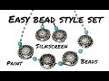 Create an easy, bead style jewelry set using polymer clay and a silkscreen, Boho style, mandala