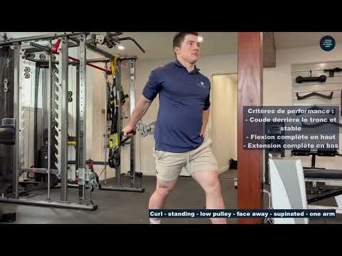 Curl - standing - low pulley - face away - supinated - one arm - Demo