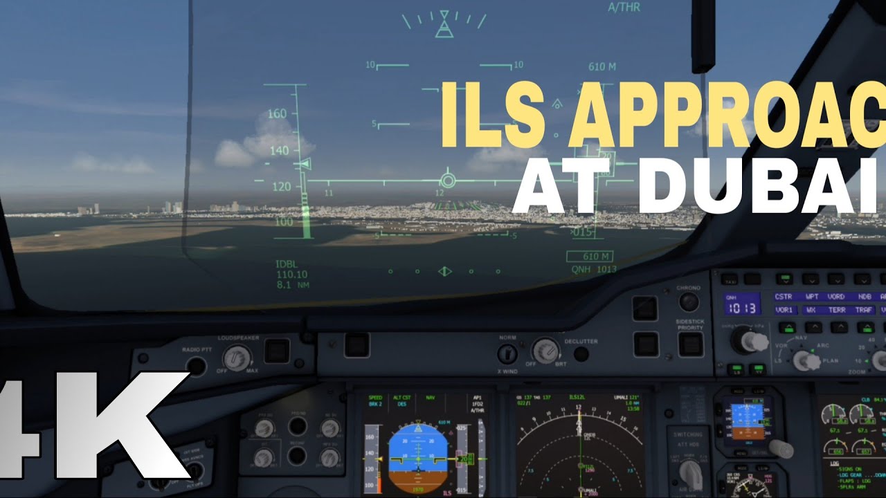 Aerofly fs global | Airbus A380 ILS approach at Dubai (OMDB) 12L