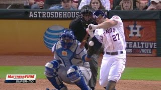 KC@HOU: Altuve gets plunked on the forearm, stays in