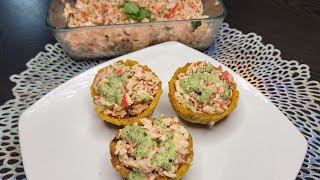 Tostones rellenos de king crab/ king crab