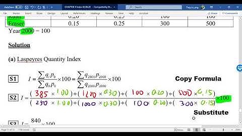 STA104 (IN9) Laspeyeres &Paasche Quantity Index Number Exp5.9