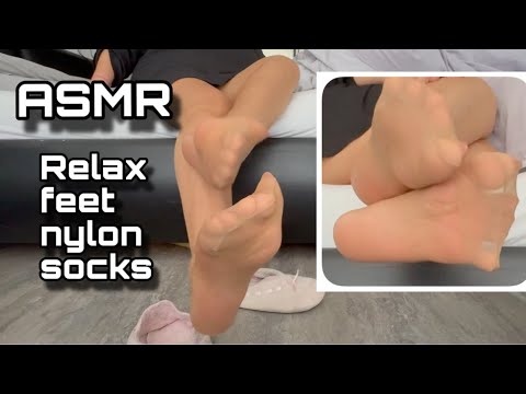 ASMR feet relax with nylon socks
