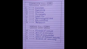 Computer And Maths Full Form #shorts #maths #computer