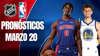 🔥🏀🏒 PRONÓSTICOS DE LA NBA Y NHL PARA HOY 20 DE MARZO | PICKS GRATIS 🏀🏒🔥