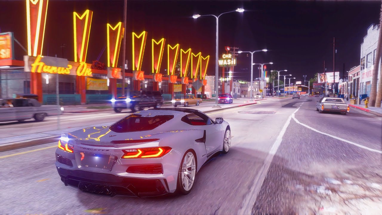 GTA 5 Los Angeles at Night - Ultra Realistic 4K Graphics Showcase | Ray ...