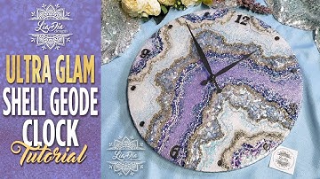How to make an AMAZING Seashell Geode Clock. Ultra Glam and Handpainted. Full Tutorial - Epoxy Resin