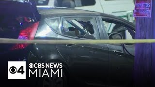 Driver okay after car shot up, catches fire in Miami Gardens