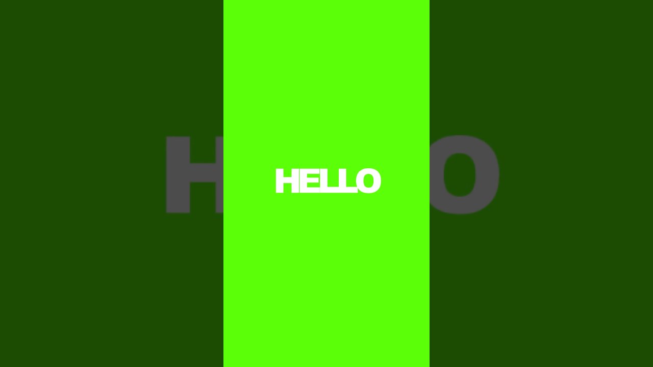 Free Hello Animation (Green Screen) ✨ | Chroma Key Effect for YouTube & Reels