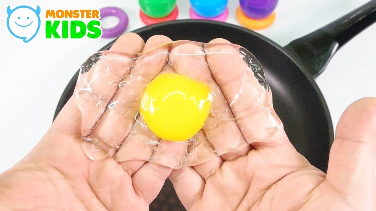 How To Make Clear Egg Slime Surprise Egg Slime Recipe Monsterkids