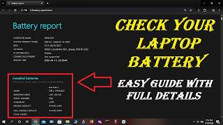 How To Check Your Windows Laptop Battery Health (Easy Guide) Battery Report