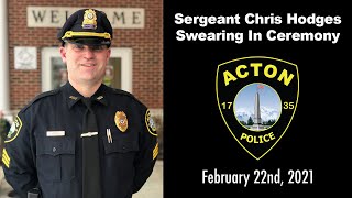Sgt. Chris Hodges Swearing In Ceremony