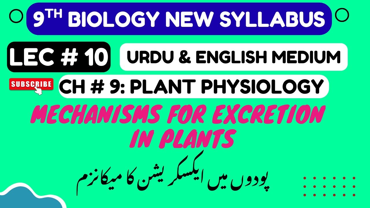 Mechanisms for Excretion in Plants | Class 9 Biology Chapter 9 | Plant ...