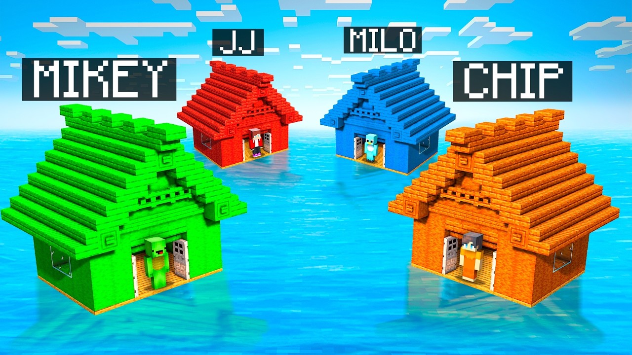 Mikey vs JJ vs Friends WATER House Battle in Minecraft
