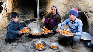 Afghanistan Daily Village life | Organic Cooking and Eating technology in the Village