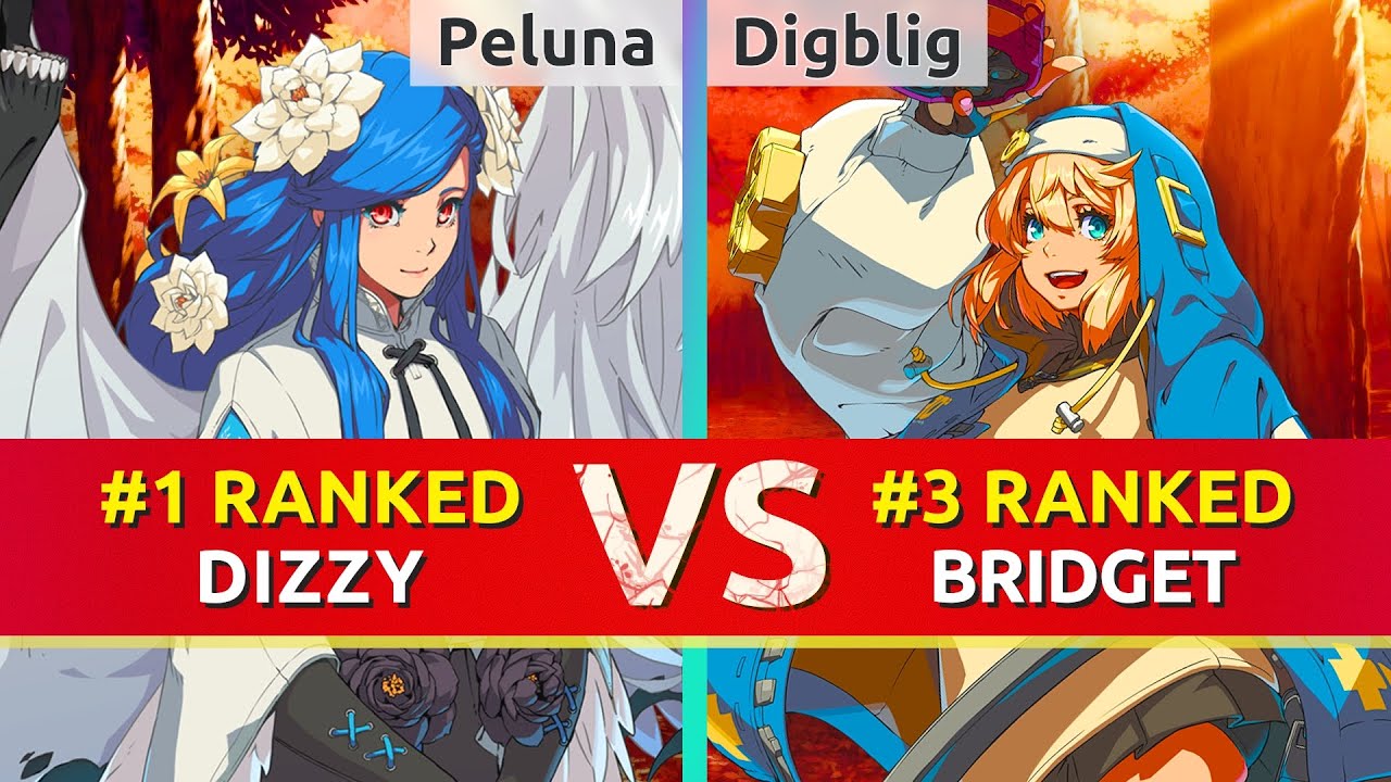 GGST ▰ Peluna (#1 Ranked Dizzy) vs Digblig (#3 Ranked Bridget). High Level Gameplay