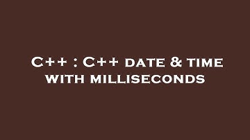 C++ : C++ date & time with milliseconds