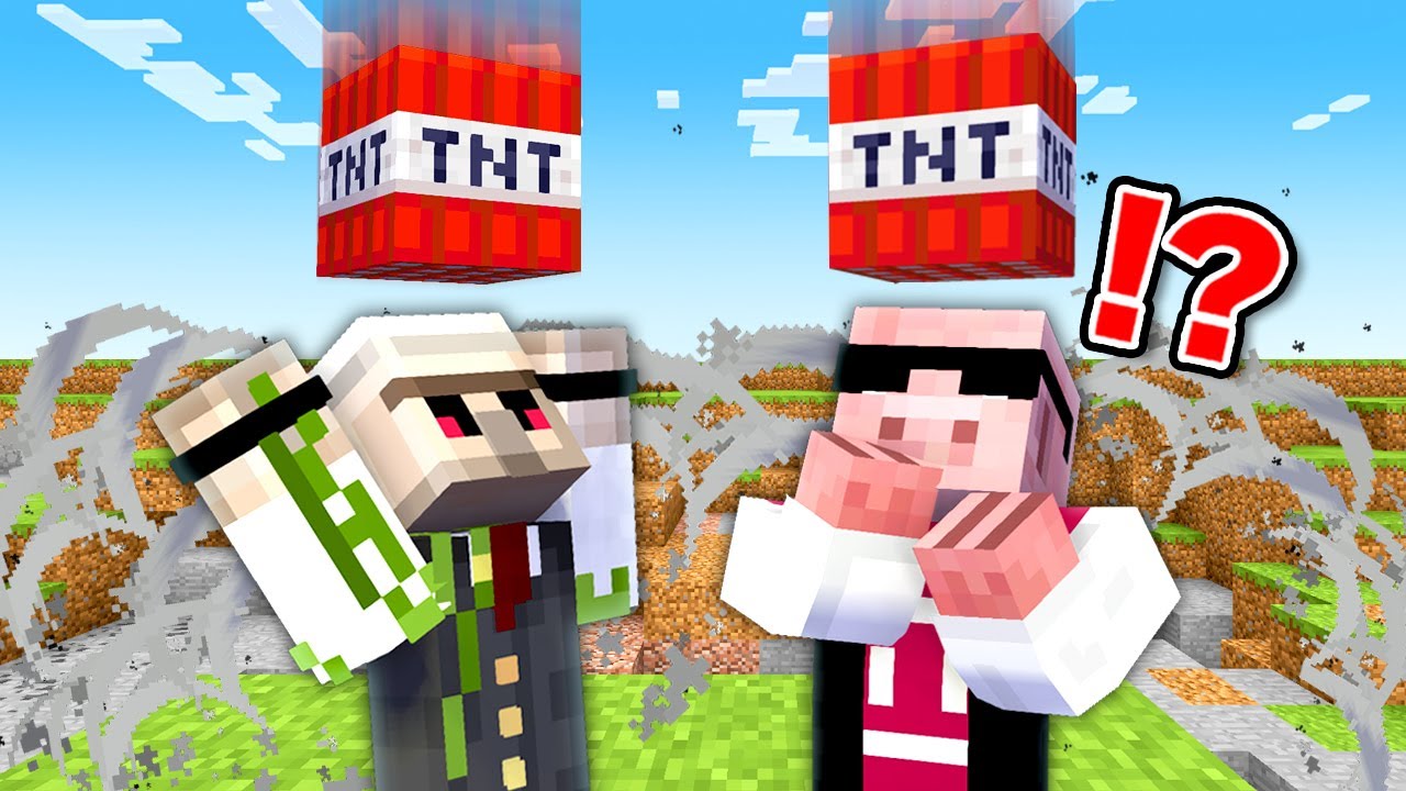 【マイクラ鬼畜】頭上からTNTが降ってくる世界でエンドラ討伐！