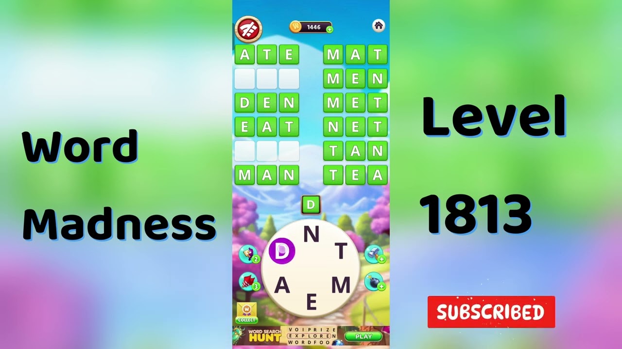 Word Madness Level 1813 Answers 🧠🔥 | All Correct Words Revealed!