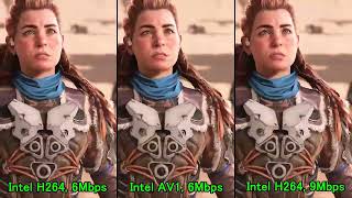 Intel QSV AV1 vs H264 / FHD 6Mbps(9Mbps) / Horizon Forbidden West