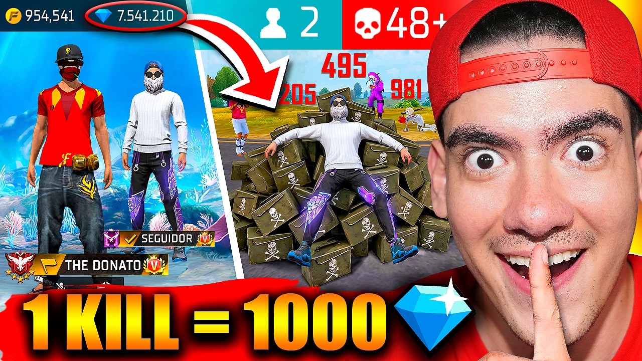 LE DOY 1,000 DIAMANTES POR KILL A UN SUSCRIPTOR QUE RECLUTÉ EN FREE FIRE !! - TheDonato
