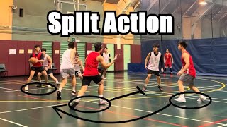 【一分鐘實戰教學】Split Action | Long Three | Two-Man + Pindown | Cut off & Fake Pass
