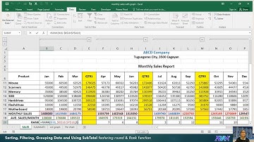 MS-Excel - Sorting, Filtering, Grouping & Using Subtotal #025