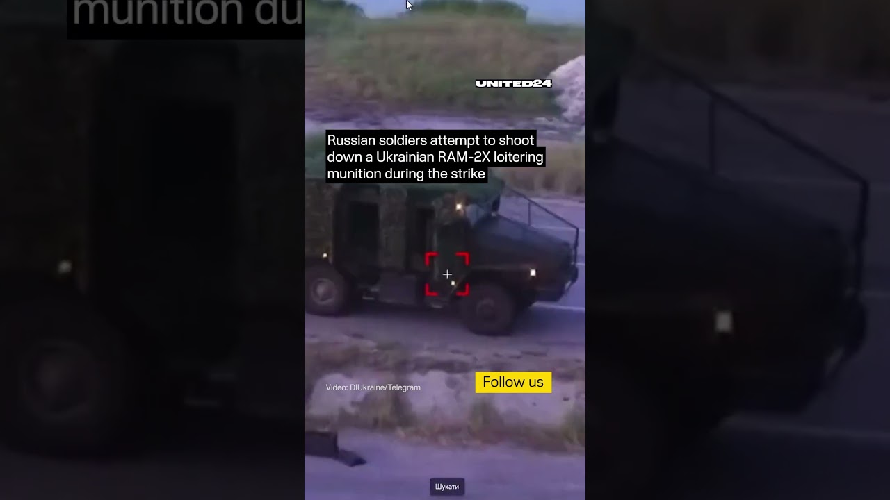 Russian Soldiers Try to Shoot Down Ukrainian RAM-2X Loitering Munition #warinukraine