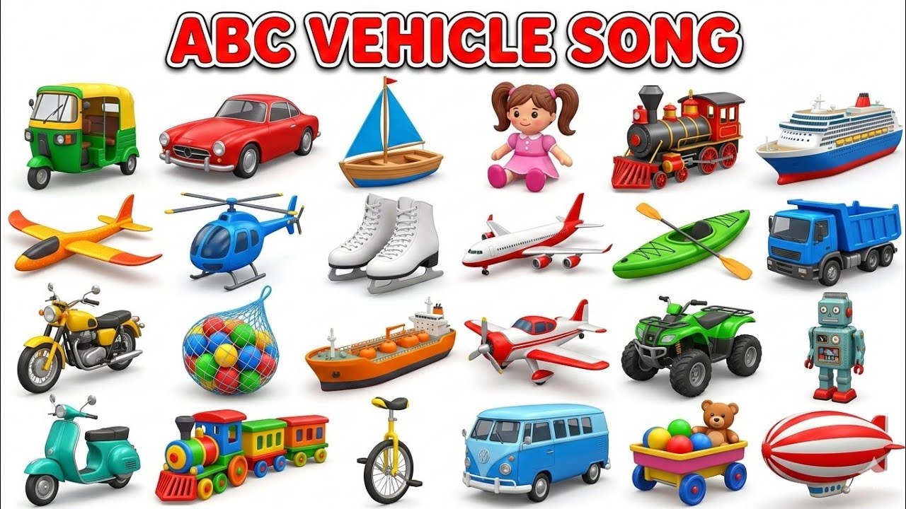 ABC Phonics Song A–Z Vehicles | Drawing & 3D Cartoon Alphabet for Kids | Org Abc Tv