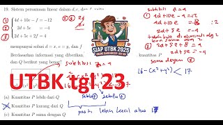 Leaked Original Utbk Snbt 2025 Pk Questions Given A System Of Linear Equations 4d 10e F 1
