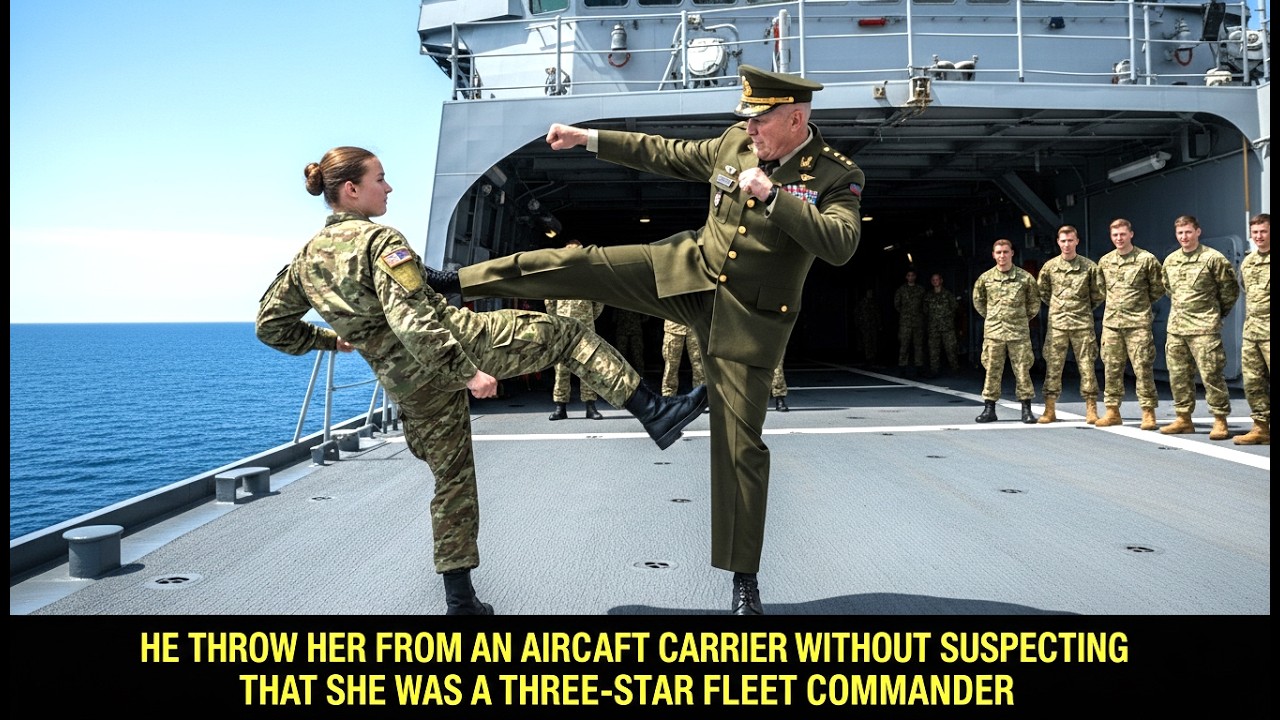 ZRZUCIŁ JĄ Z LOTNISKOWCA, NIE PRZECZUWAJĄC, ŻE TO TRZYGWIAZDKOWA DOWÓDCZYNI FLOTY