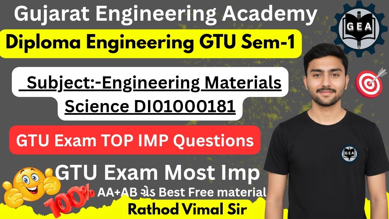 💯 Engineering Materials Science GTU TOP IMP Questions 🔧📘 | Diploma Sem ...