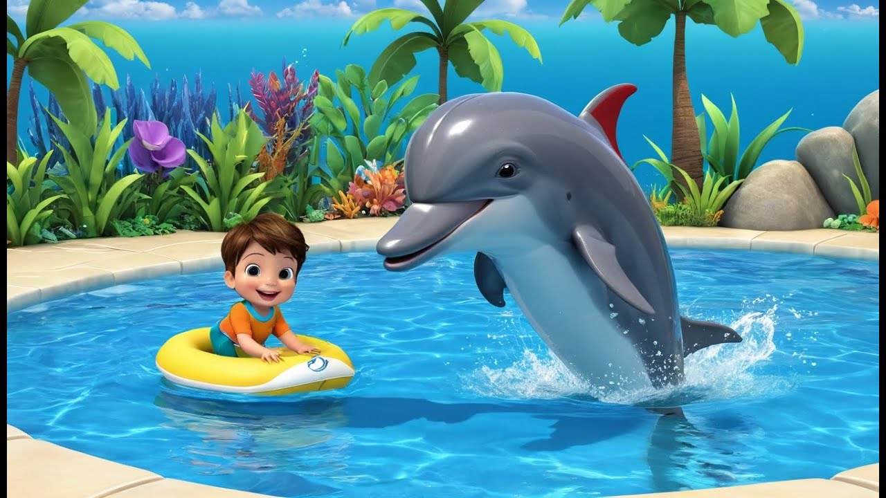 🐬 Dolphin Teaches Swimming | 3D Animated Nursery Rhyme for Kids - YouTube