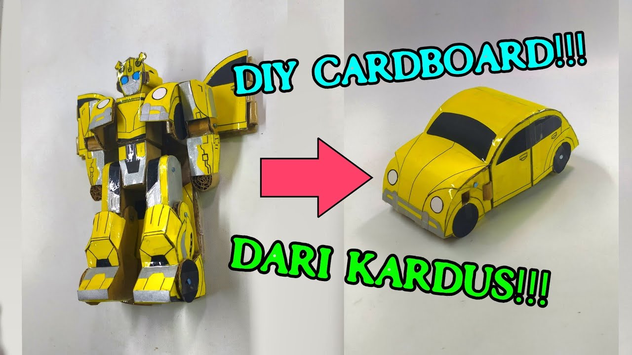 CARDBOARD DIY BUMBLEBEE MOVIE 2018 (BUMBLEBEE DARI KARDUS BISA BERUBAH ...