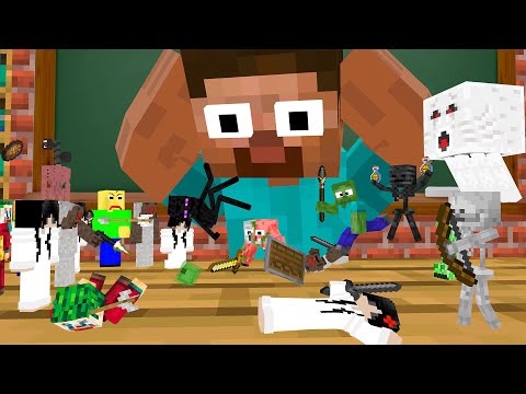 Monster School : TINY VILLAIN APOCALYPSE - Minecraft Animation