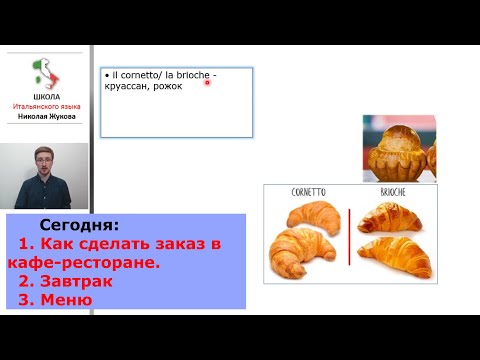 16-й урок.Как сделать заказ в кафе-ресторане.Завтрак.Меню.Курс итальянского языка Николая Жукова