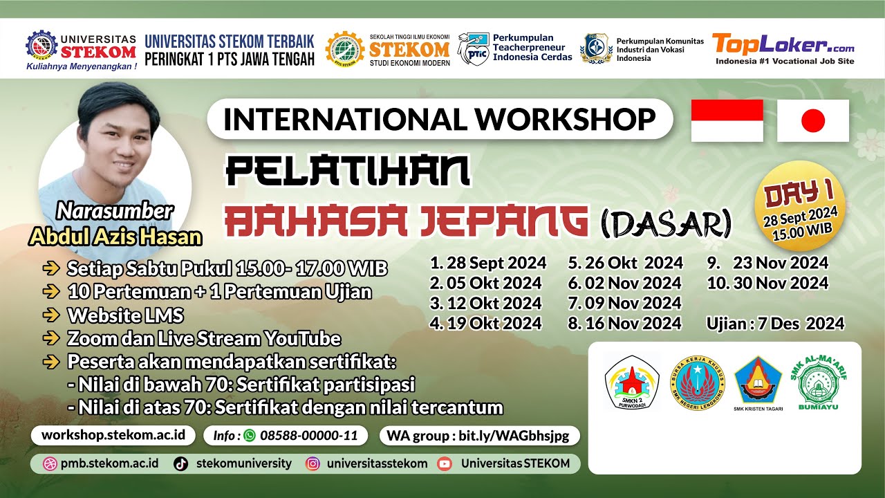 International Workshop, Pelatihan Bahasa Jepang (Dasar)