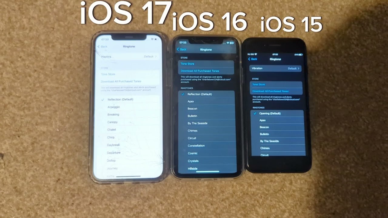 IOS Default Ringtone iOS 17 vs iOS 16 vs iOS 15