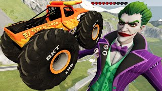 Monster Truck Crashes And High Speed Jumps Into GIANT Joker | BeamNG Drive screenshot 2