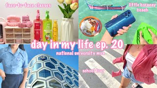 daily life ep.20💛: F2F classes, little boracay beach, national university moa school tour, realme⚡️