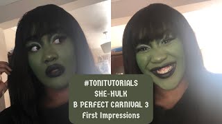 #TONITUTORIALS SHE-HULK HALLOWEEN MAKEUP TUTORIAL| BPERFECT CARNIVAL 3 LOVE TAHITI FIRST IMPRESSIONS
