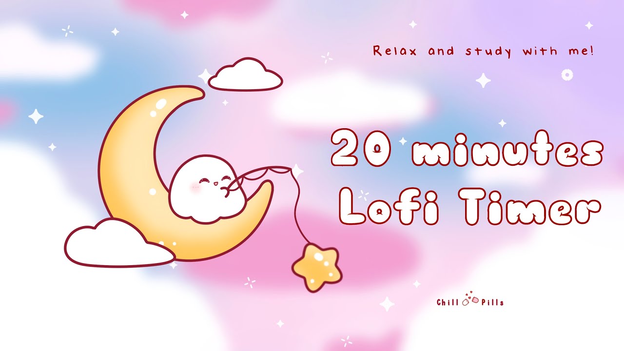 20 minutes - Relax & study with me Lofi | Boo on moon #timer ...