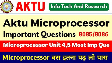 Microprocessor important Aktu | 8085 Microprocessor | 8086 Microprocessor| Aktu Microprocessor Part2