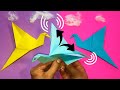 Origami Flapping BIRD - WASHING WINGS!  Оригами Порхающая ПТИЦА - МАШЕТ КРЫЛЬЯМИ ! БЕЗ КЛЕЯ!