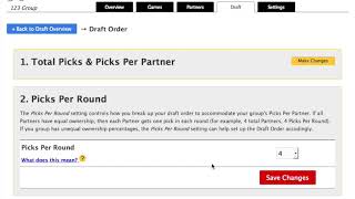 OnlineDraft  Setting up a Draft