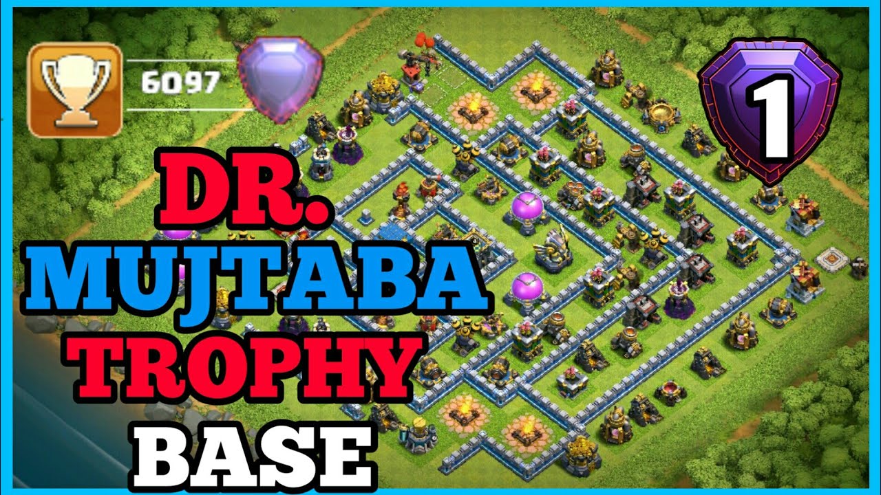 Dr Mujtaba Trophy Base | New Th 12 Anti Dragon Farming Base | New Th 12 Trophy With Farming Base|COC
