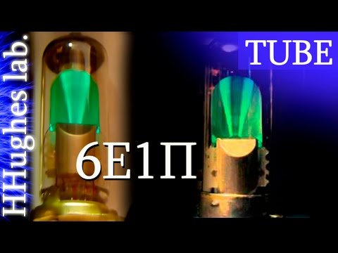 Электронно-световой индикатор 6Е1П (демонстрация и схема подключения) (6E1P indicator tube)