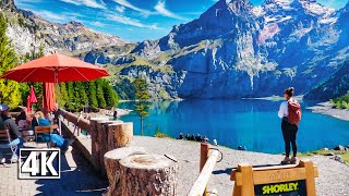 Magnificent Oeschinensee, A Pristine Mountain Lake, Fed By The Glacial Brooks  🇨🇭 Switzerland 4K