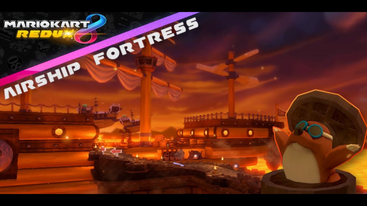 DS Airship Fortress Custom Track for MK8 V1.0 Gameplay Footage