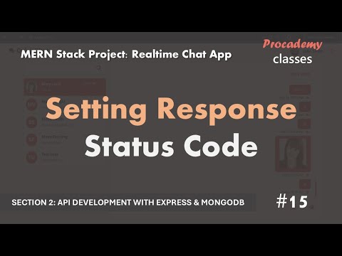 #15 Setting Response Status Code | Real Time Chat App  | MERN Stack Project